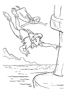A coloring page of peter pan
